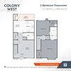 2 Bedroom Town Home - 1008 Floor Plan 2 Bedroom Town Home - 1008 Floor Plan at Colony West Apartments, Little Rock